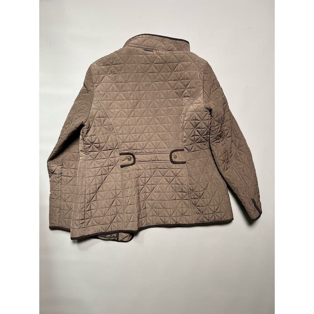 Jones‎ New York Women's Quilted Lined Zip Jacket Stand-Up Collar Brown L - Picture 6 of 7
